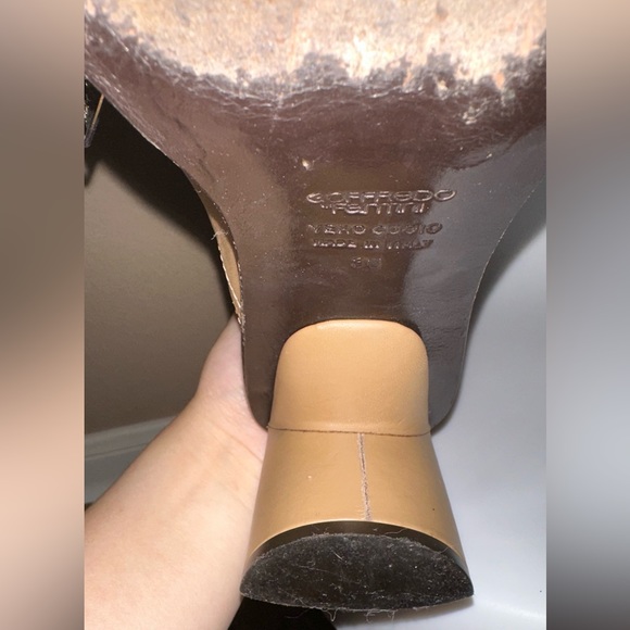 Goffredo Fantini Italy Tan Leather Zip Low Calf Boots Women Sz 36 EU (Sz 6 USA) - Picture 7 of 15